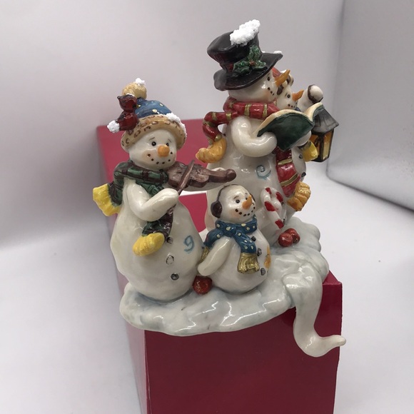 Vintage Heavy Resin Snowman Family Stocking Mantle Hanger 5”x 5” approx - Picture 4 of 12